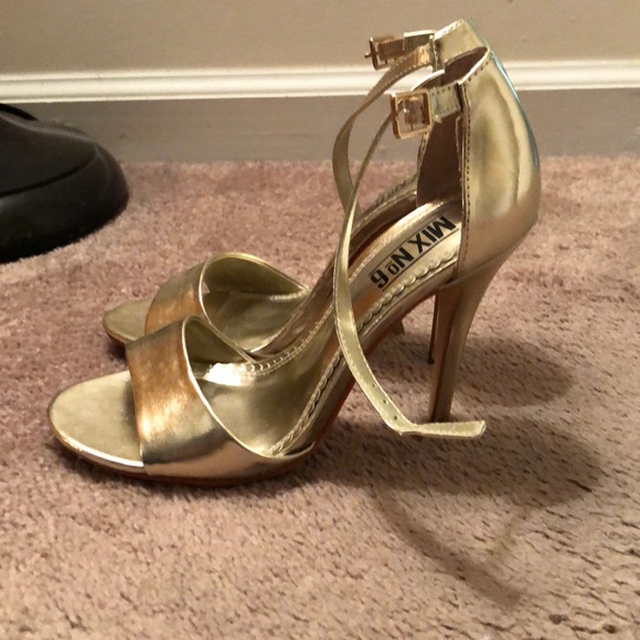 Strappy Gold Heels - Picture 2 of 3
